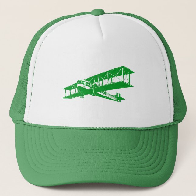 Gorra De Camionero Avión de cosecha - Verde de hierba (Anverso)