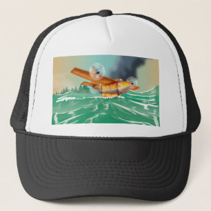 Gorra De Camionero Avión de fuego de dibujos animados recogiendo agua