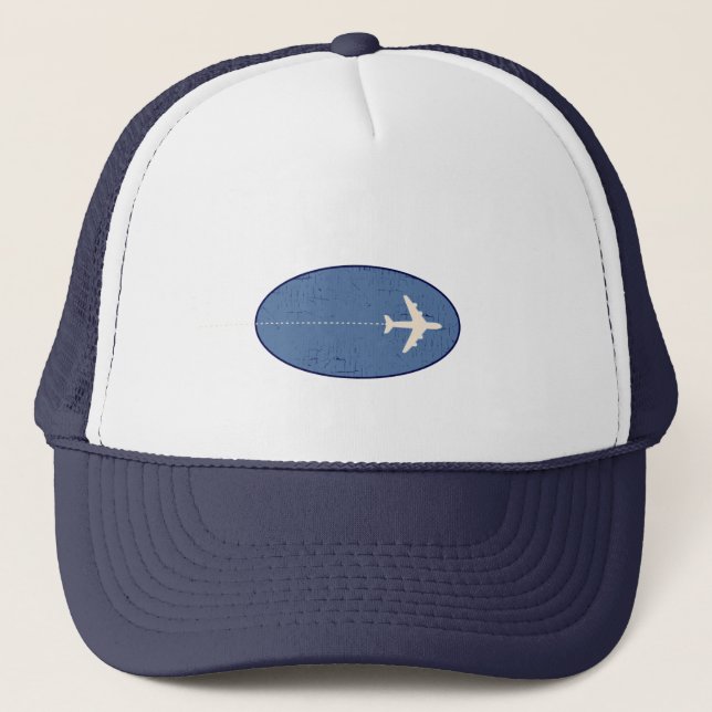 Gorra De Camionero avión de viaje con línea de puntos (Anverso)