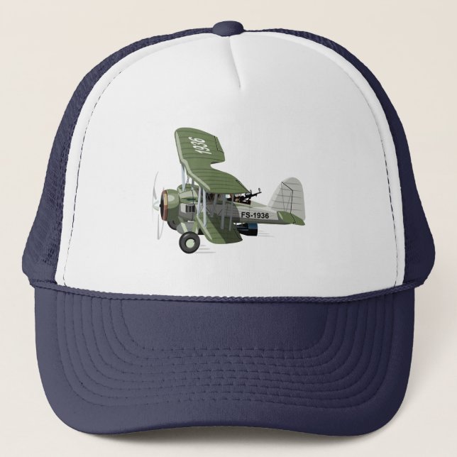 Gorra De Camionero avión retro personalizado (Anverso)