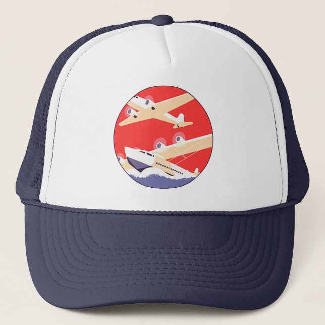 Gorra De Camionero Aviones que vuelan con hélice de época (Anverso)