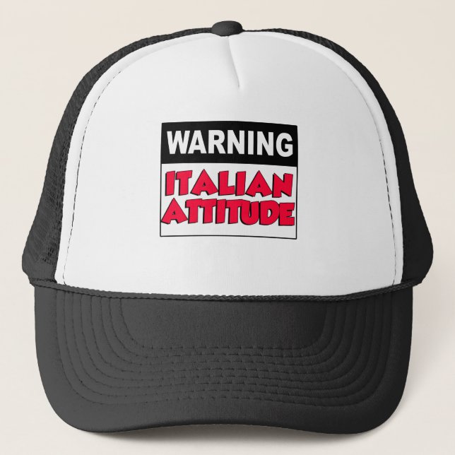 Gorra De Camionero Aviso a la actitud italiana (Anverso)
