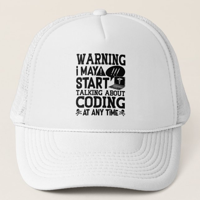 Gorra De Camionero Aviso de Codificación de Codificación Médica Puedo (Anverso)