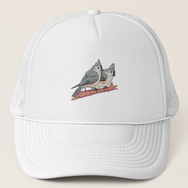 Gorra De Camionero Aviso de pájaro Tufted Titmouse Gift (Anverso)
