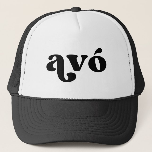 Gorra De Camionero Avo portugués retro negro y blanco (Anverso)