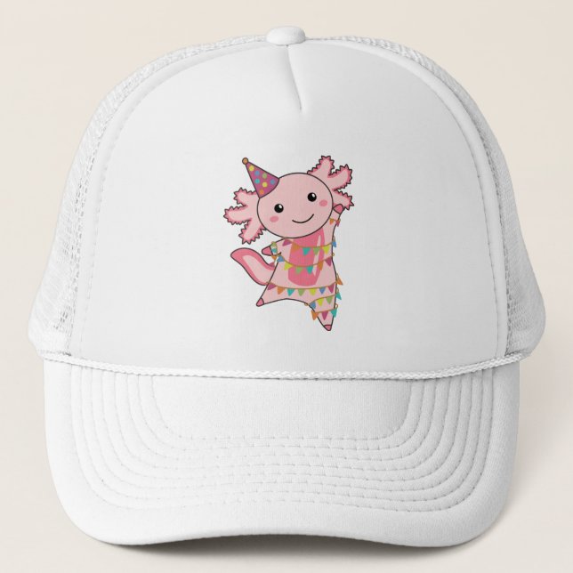 Gorra De Camionero Axolotl Desea Feliz Cumpleaños A Usted Axolotls (Anverso)