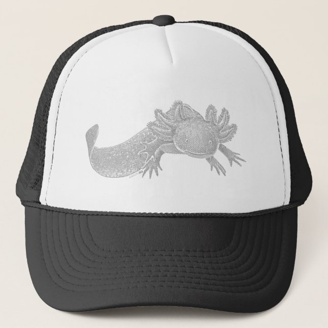 Gorra De Camionero Axolotl Trucker Hat - GRAY (Anverso)