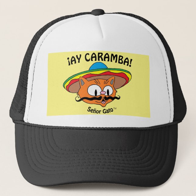 Gorra De Camionero ¡AY CARAMBA! Gato Personalizado de Senador Gato (Anverso)