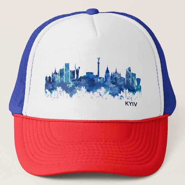 Gorra De Camionero Azul aéreo de Ucrania de Kiev (Anverso)