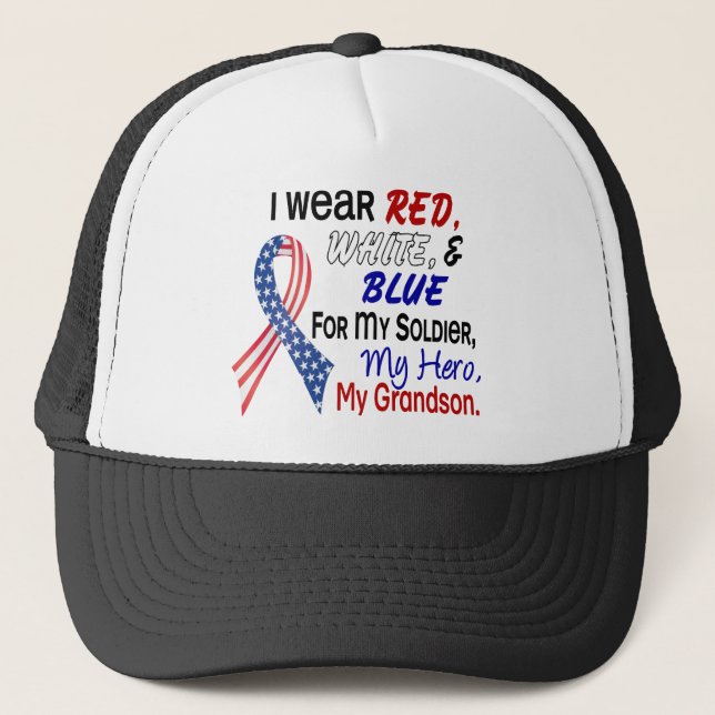 Gorra De Camionero Azul blanco rojo para mi nieto (Anverso)