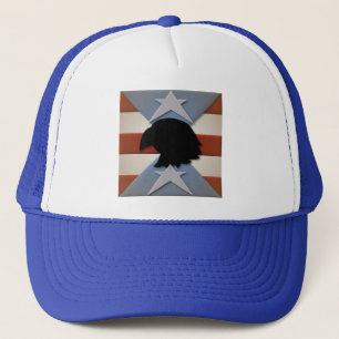 Gorra De Camionero Azul blanco rojo patriótico con águila