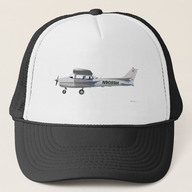 Gorra De Camionero Azul de Cessna 172 Skyhawk (Anverso)