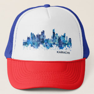 Gorra De Camionero Azul de Karachi Skyline Pakistán