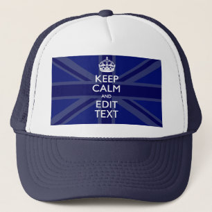 Gorra De Camionero Azul de medianoche mantener la calma y tu gato de