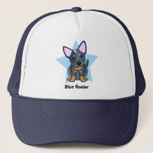 Gorra De Camionero Azul Heeler de la estrella de Kawaii