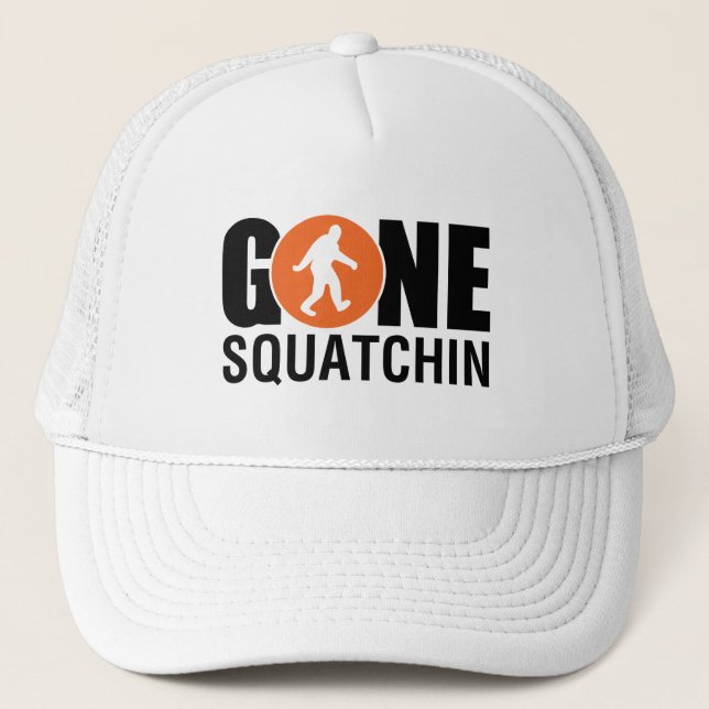 Gorra De Camionero Azul ido de Squatchin (Anverso)