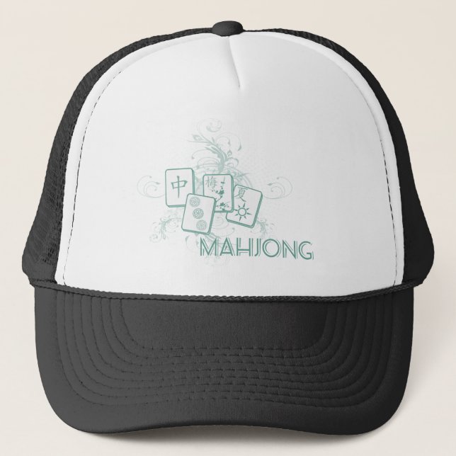 Gorra De Camionero azul mahjong (Anverso)