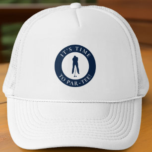 Gorra De Camionero Azul Marino Es Hora de Par Tee Golf Humorístico