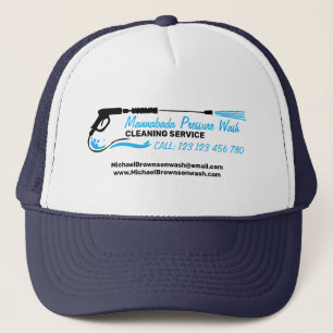 Gorra De Camionero Azul Negro Potencia de Lavado a Presión Profesiona
