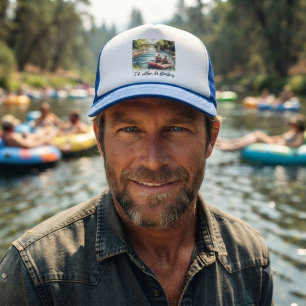 Gorra de camionero azul para aventura de viaje flo
