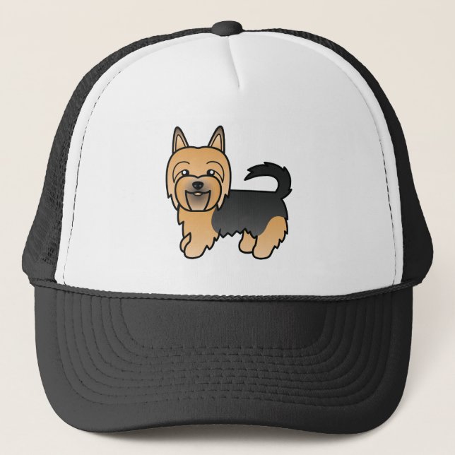 Gorra De Camionero Azul Y Tan Terrier Australiano Ilustracion Aburrid (Anverso)