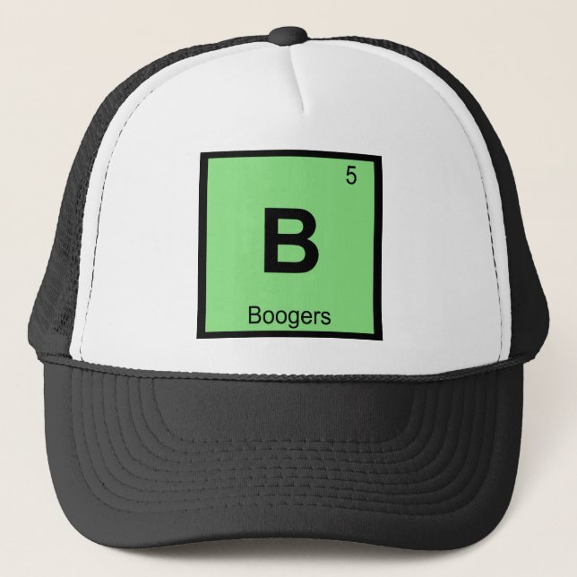 Gorra De Camionero B - Boogers Química Símbolo de tabla periódica (Anverso)