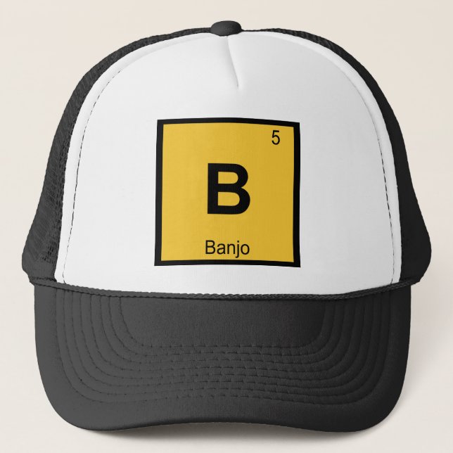 Gorra De Camionero B - Símbolo de mesa periódica de química musical b (Anverso)