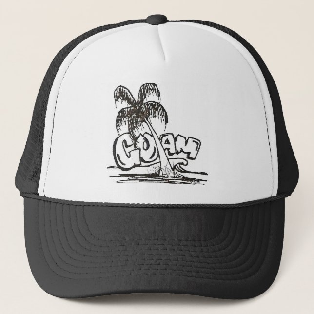 Gorra De Camionero b&w de Guam (Anverso)