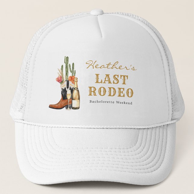 Gorra De Camionero Bachelorette (Bachelorette Last Rodeo Trucker Hat by Painted Paperie
)