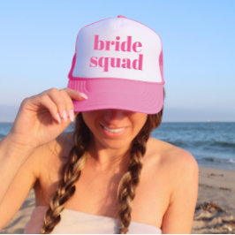 Gorra De Camionero Bachelorette de Novia Moderna Girly Pink