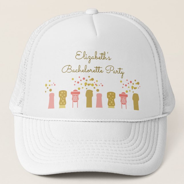 Gorra De Camionero Bachelorette Retro Champagne Glam 1960 (Anverso)