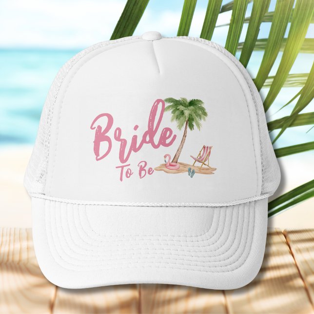 Gorra De Camionero Bachillerato De Playa Cuta (Cute Beach Bride Trucker Hat)