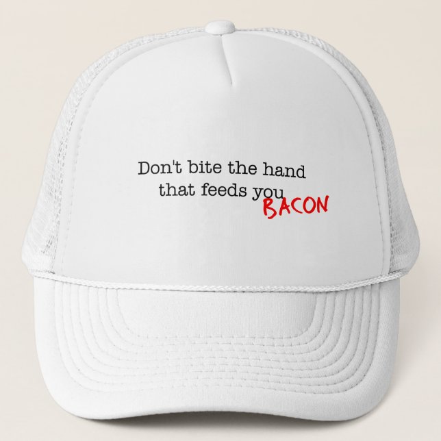 Gorra De Camionero Bacon no muerdas la mano (Anverso)