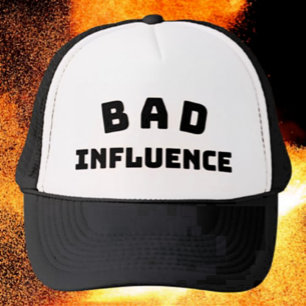 Gorra De Camionero BAD Influencia Black Typography Trucker Hat