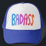 Gorra De Camionero BADASS Colorido Diseño de Manuales Arcoiris<br><div class="desc">¡El arte de la mano solo para ti! Revisa mi tienda para más diseños!</div>