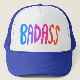 Gorra De Camionero BADASS Colorido Diseño de Manuales Arcoiris