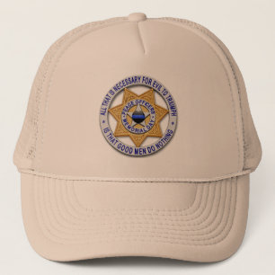 Gorra De Camionero Badge adjunto - Línea azul delgada