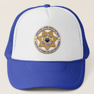 Gorra De Camionero Badge adjunto - Línea azul delgada