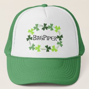Gorra De Camionero Bagpiper Shamrock Oval