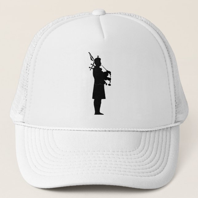 Gorra De Camionero Bagpiper Silhouette (Anverso)