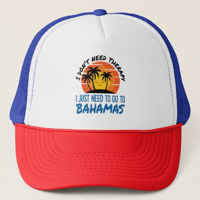 Gorra De Camionero Bahamas Vacation Tropical Beach Trip Therapy (Anverso)