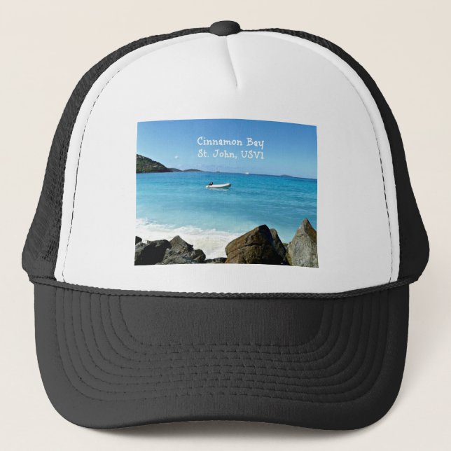 Gorra De Camionero Bahía de Cinnamon, St. John USVI (Anverso)