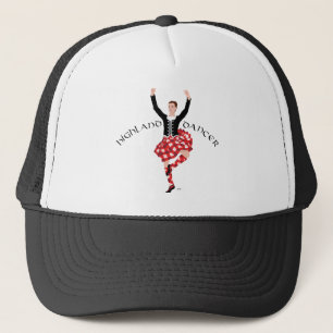 Gorra De Camionero Bailarín de Highland escocés rojo y negro