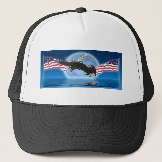 Gorra De Camionero BALD EAGLE y US FLAG Patriot Series (Anverso)