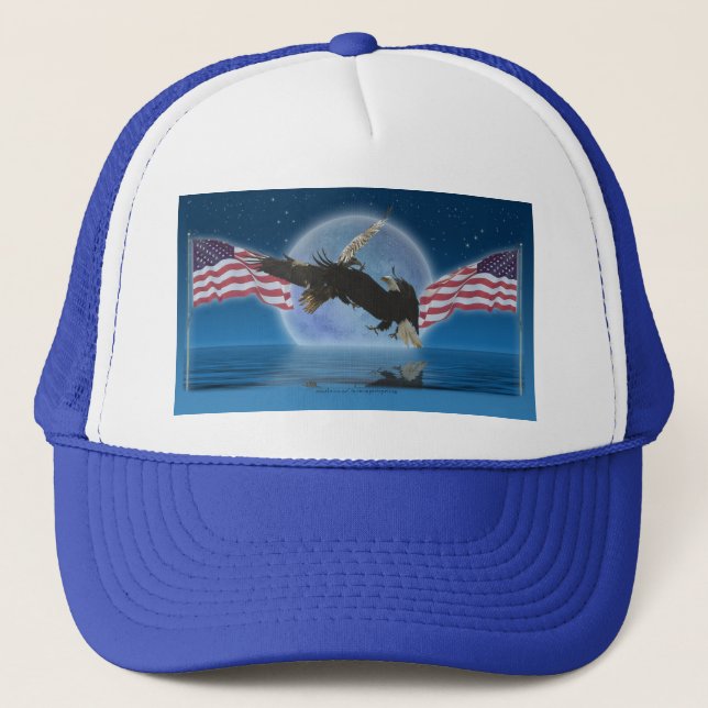 Gorra De Camionero BALD EAGLE y US FLAG Patriot Series (Anverso)