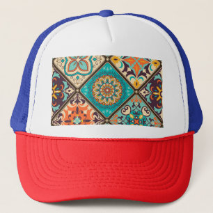 Gorra De Camionero Baldosas de mosaico colorido: motivos islámicos.