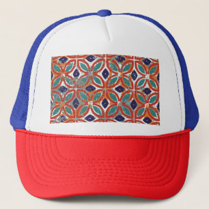 Gorra De Camionero Baldosas geométricas: fondo étnico vintage.