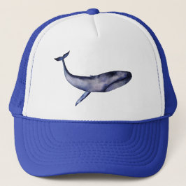 Gorra De Camionero Ballena azul acuarela