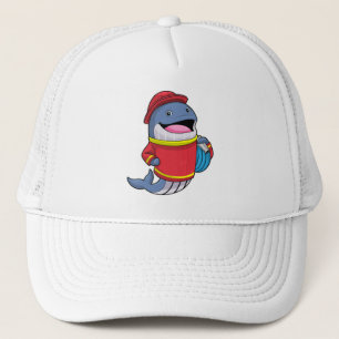 Gorra De Camionero Ballena como bombero con manguera