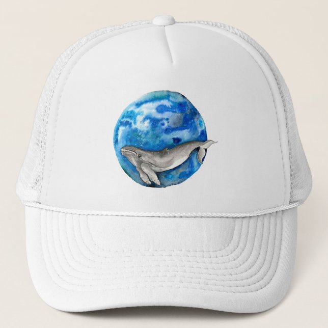Gorra De Camionero Ballena de la Tierra Azul (Anverso)